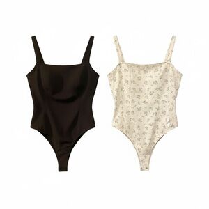 H&M Bodysuit Bundle (Black + White floral)